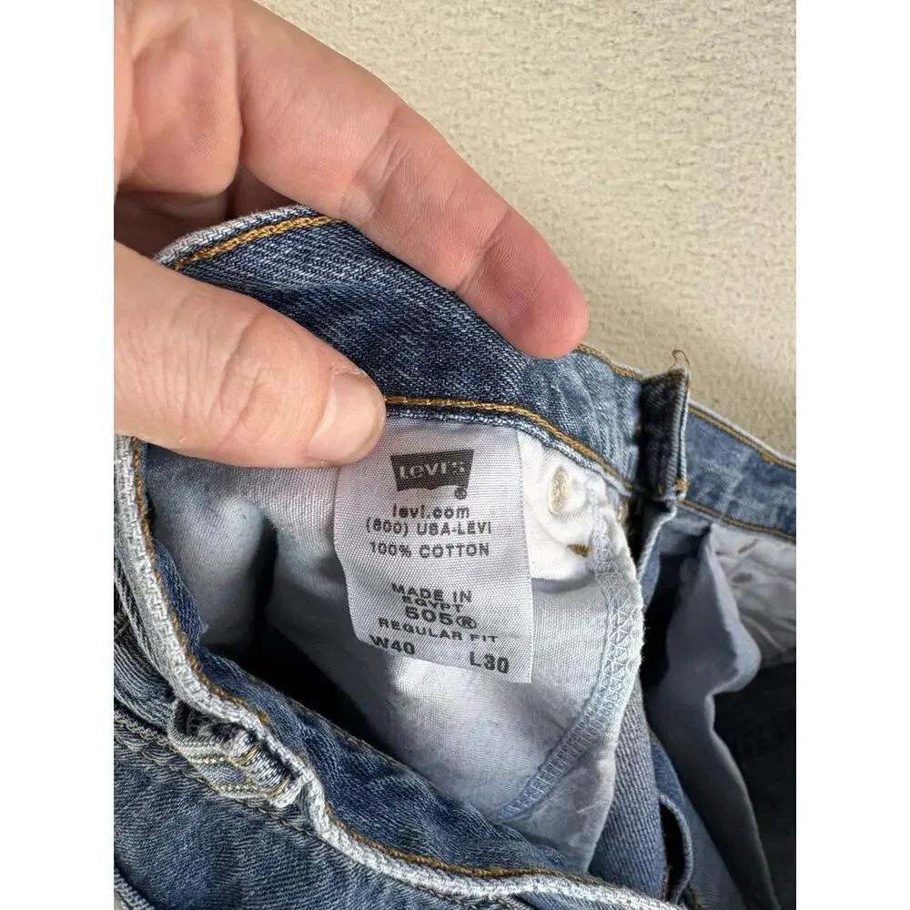 Vintage Levis 505 Jeans Men 40x30 Regular Fit Straight Workwear Denim Y2K